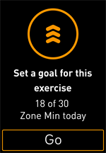Active Zone Minutes goal screen
